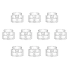 10pcs Plastic Cord Lock Double Hole Spring Cord Toggle Stopper Slider End, Clear