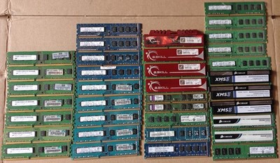 Lot of 36 Mixed DDR3 Desktop RAM chips samsung hynix micron corsair crucial