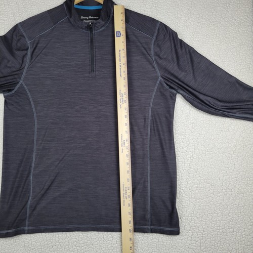 Tommy Bahama IslandZone Quarter Zip Pullover Mens Large Gray Performance Stretch - Picture 10 of 12