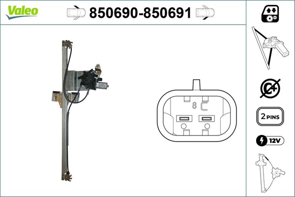 NEU - Valeo 850691 Fensterheber FüR DS MERCEDES-BENZ VW-image