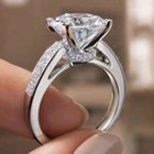 2.1 Ct Luxury Round Cut Moissanite Ring 925 Silver Pave Twist Engagement Size 7