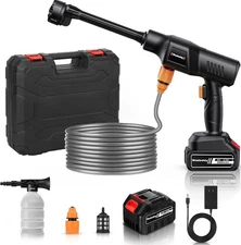 Cordless 900 PSI Pressure Washer with/ 3.0Ah Battery, 6-in-1 Nozzle & 17 FT Hose