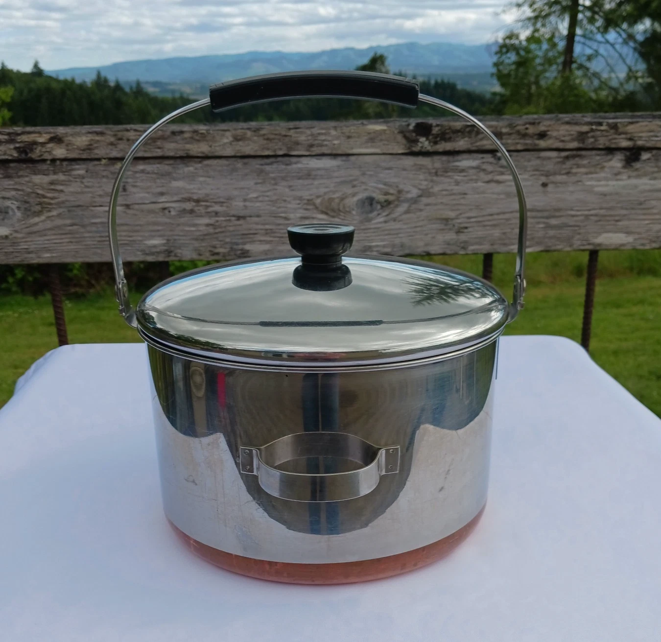 Revere Ware 6 Qt Stock Pot Copper Bottom Bail Handle w/Lid Vintage Pre 1968
Opens in a new window or