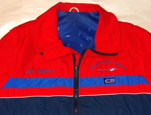 VINTAGE 1985 "McLAREN NORTH AMERICA" EMBROIDERED JACKET! CB SPORTS! RED & NAVY S image 9