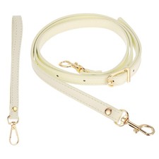 41-49 Inch Adjustable PU Leather Purse Strap with Wristlet, Dark White/Gold