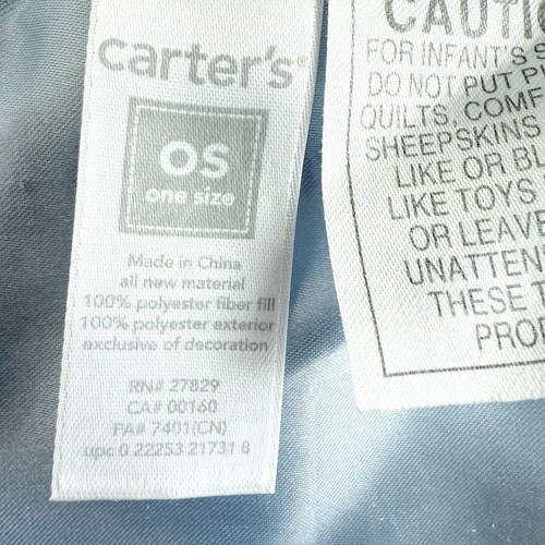 Carters Sweet Baby Boy Blue Cream Bear Lovey Rattle Satin Soft Security Blanket - 第 5/7 張圖片