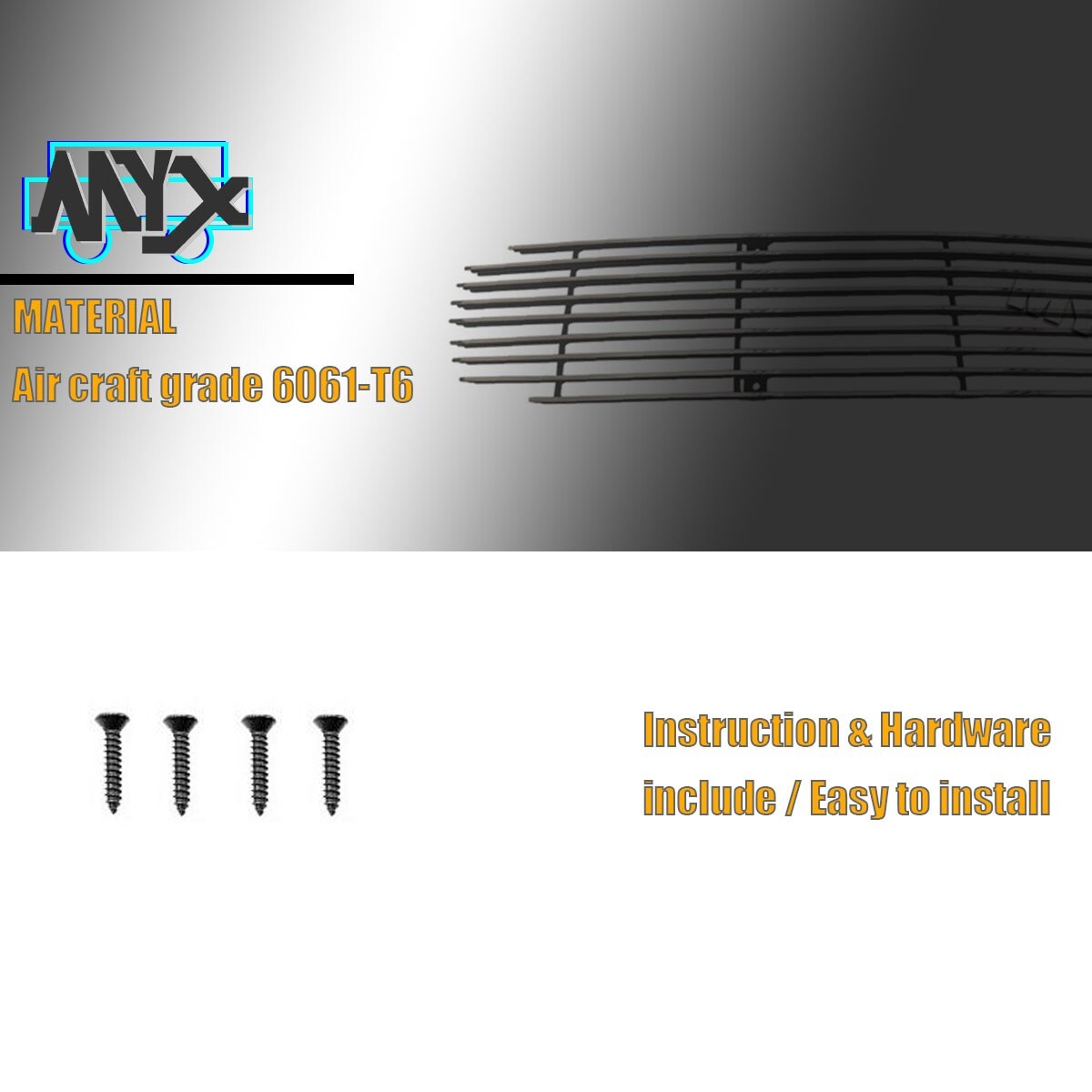 Fits 1998-2003 Chevy Camaro Front Main Upper Billet Grille 98-03 Polished Grill