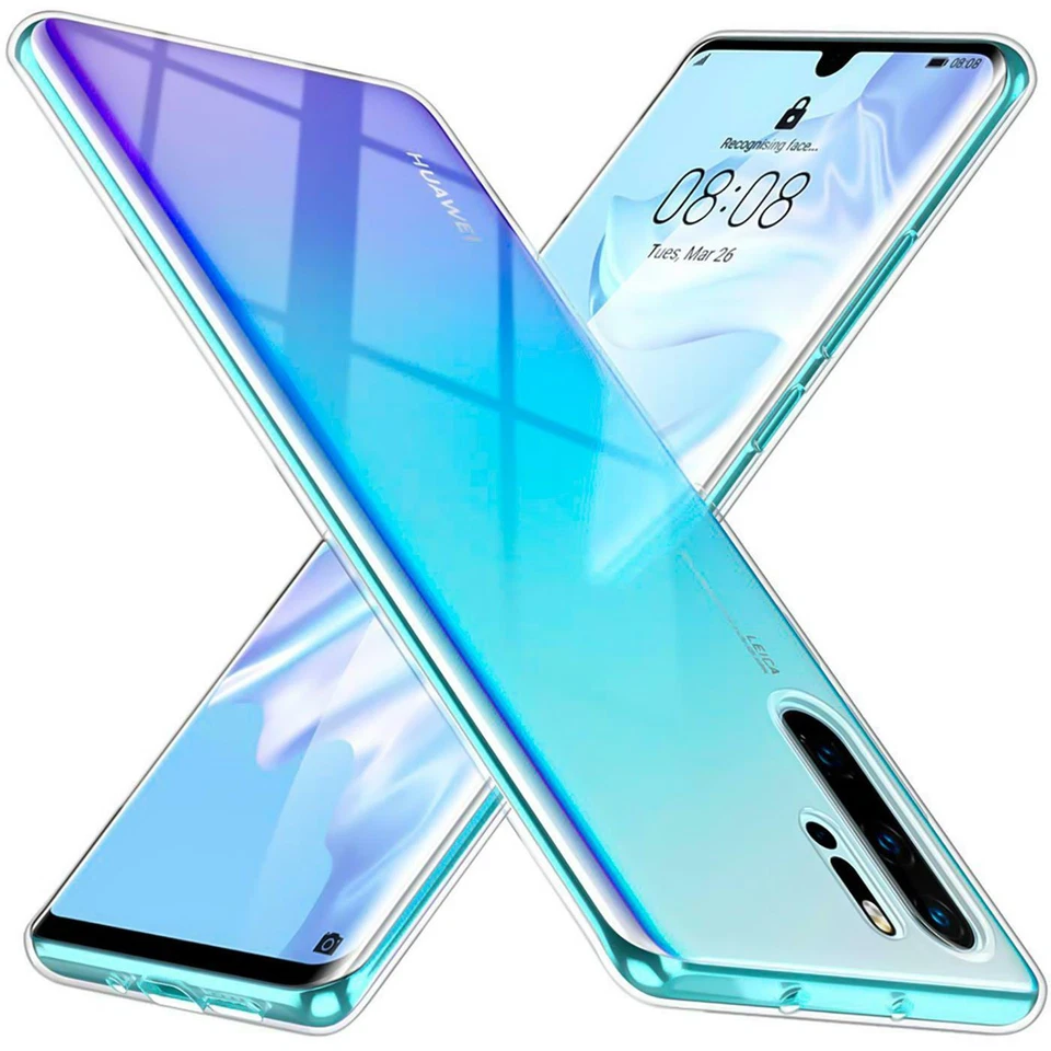 Schutz Hülle Für Huawei P30 Pro Handy Tasche Slim Silikon Cover Case Transparent