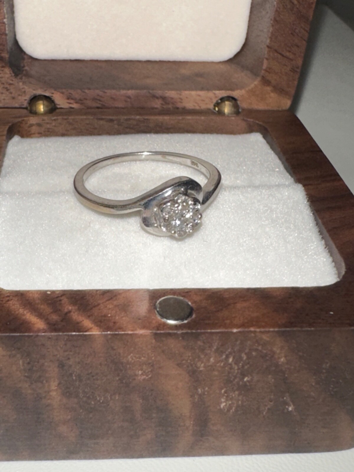 14k white solid gold diamond ring - image 3