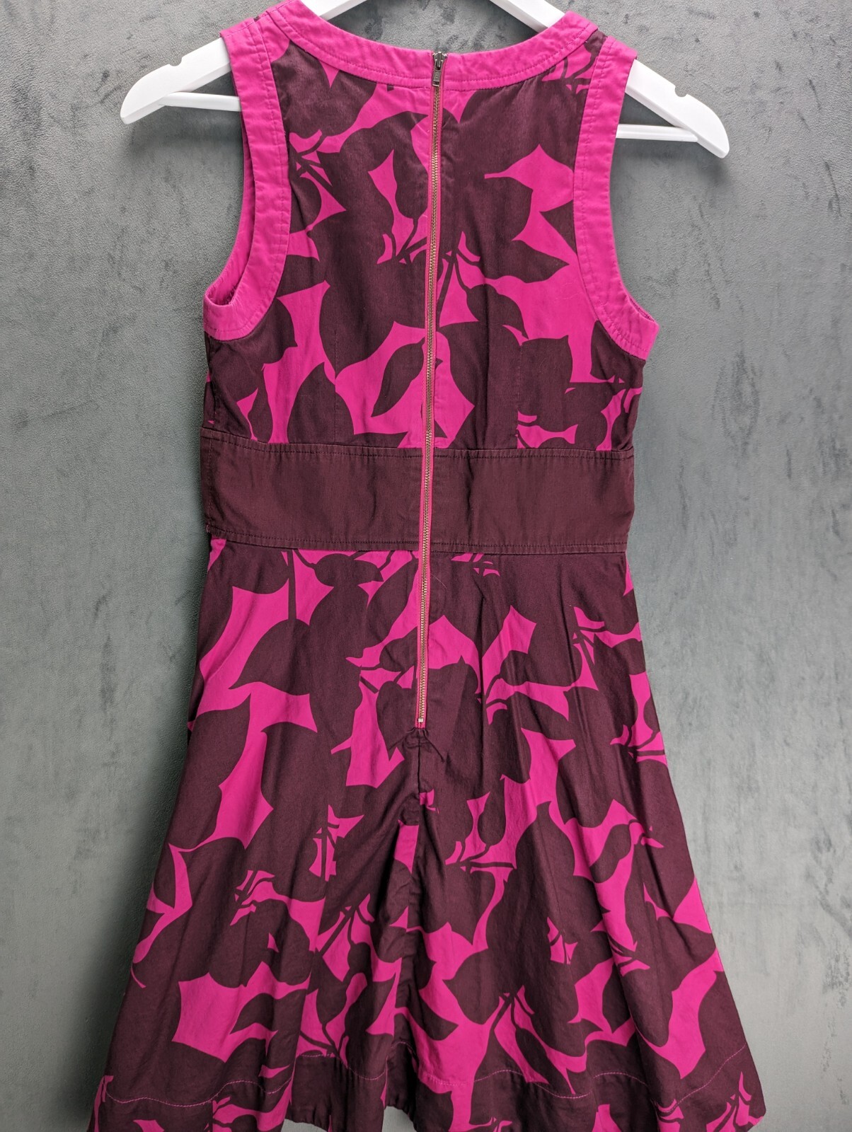 French Connection Sleeveless Dress Pink Floral Size 8 Knee Length Women's image 8