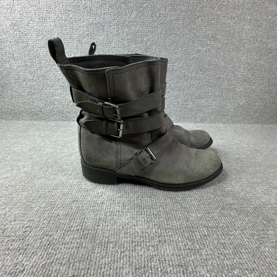 Madewell 1937 Calzado Botines Mujer 9.5 Gris Gamuza Rider Slip On Western Foto 3 de 4