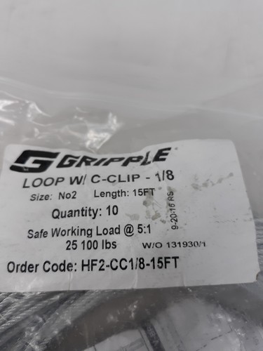 Menge 10 Greifschlaufe 200 Pfund 10 Fuß HF2-CC1/8-15 FUSS mit Schlössern - Bild 2 von 5