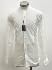 425 CANALI FRENCH CUFF TUX SHIRT w/ PLEATED BIB FRONT SIZE 16   MADE IN ITALY