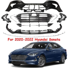 New Complete Front Bumper Grille Assembly Set For 2020 2021 2022 Hyundai Sonata