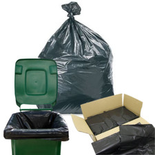BIN BAGS & WHEELIE BIN BAG CLEAR/BLACK REFUSE SACKS KITCHEN RUBBISH LINER