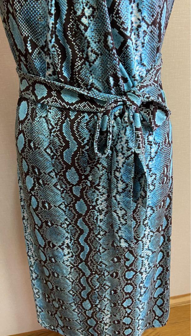 MICHAEL KORS turquoise blue python pattern dress … - image 5