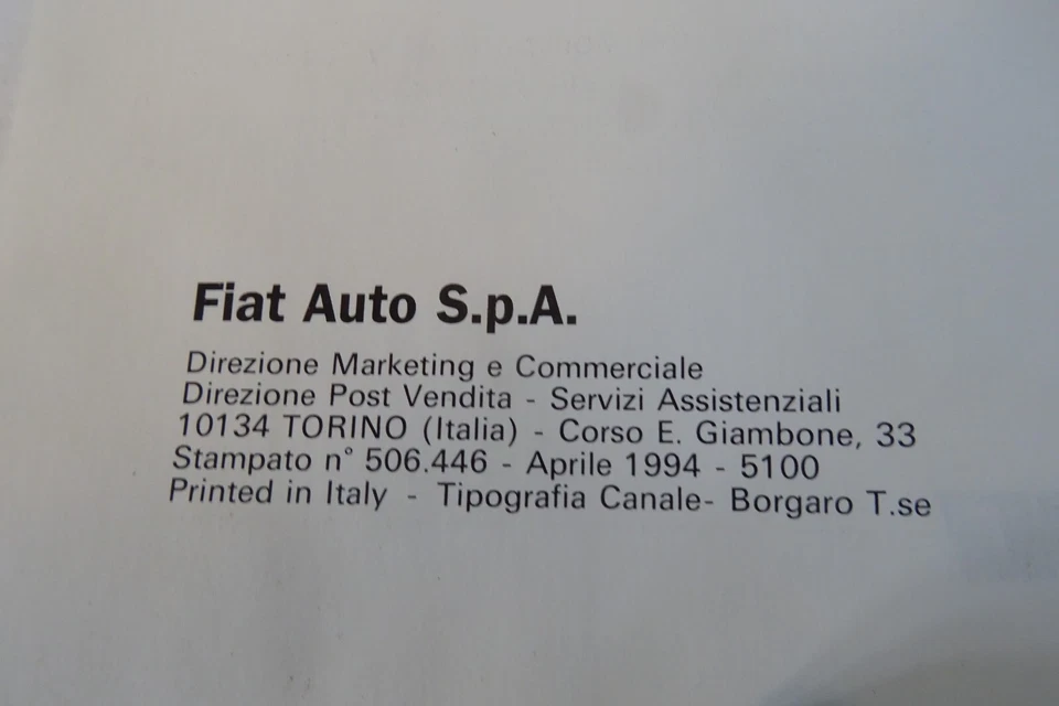 manuale officina Fiat antifurto autoradio Coupè Fiat Croma Cinquecento Tipo - Immagine 4 di 4