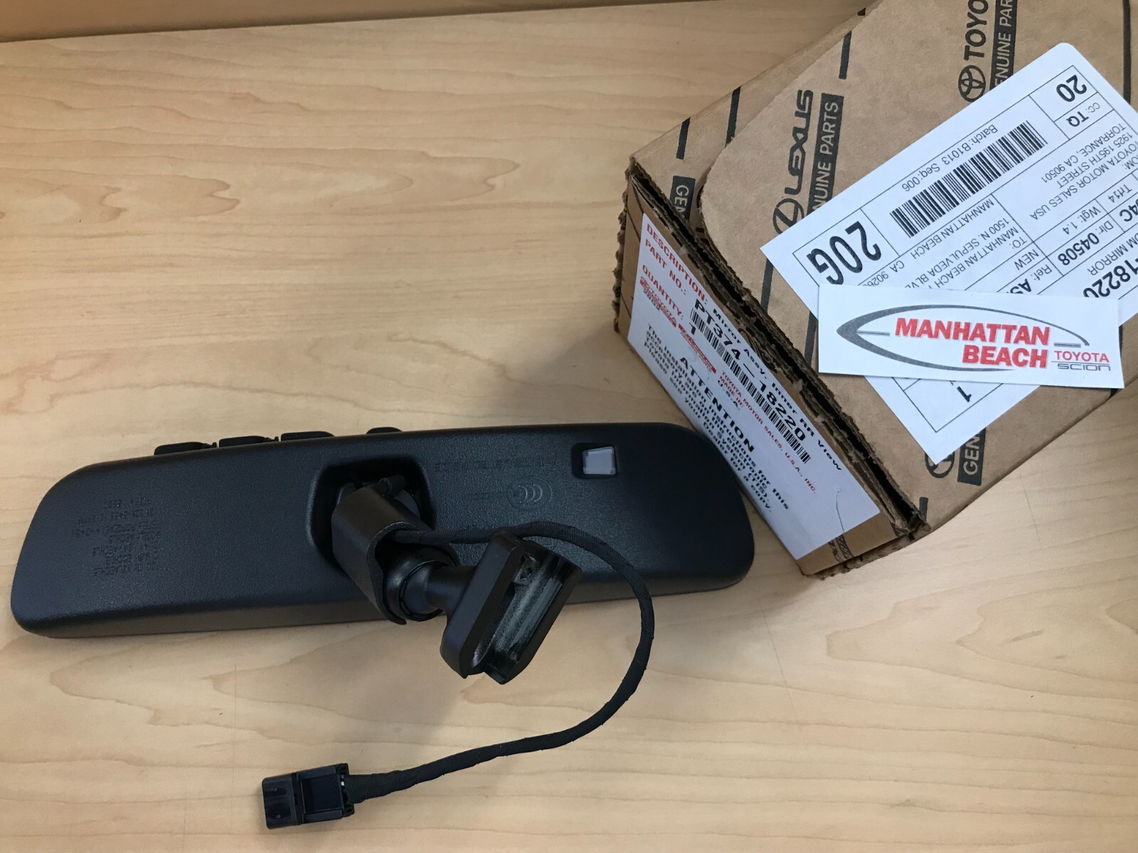 2224 TOYOTA GR86 FRAMELESS HOMELINK REAR VIEW MIRROR GENUINE TOYOTA