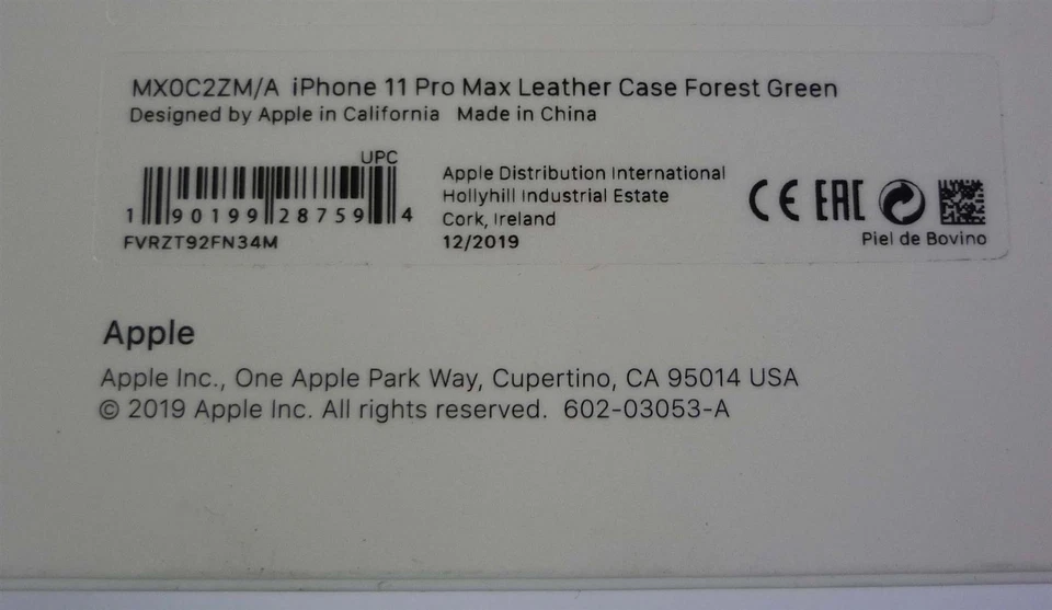 Originale Apple Custodia IN Pelle per IPHONE 11 Pro Max - Foresta Verde - Nuovo - Immagine 4 di 4