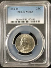 1952-D 25c Washington Quarter PCGS MS65   41337440