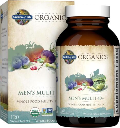 Garden of Life Organics Men's Multi 40+ Vitamin (120 Veg Tabs) Exp 12/26+