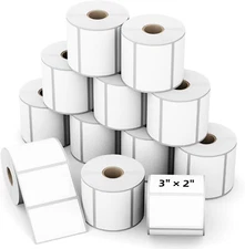 3x2 750/Roll Direct Thermal Shipping Barcode Label Address Sticker - Zebra Rollo