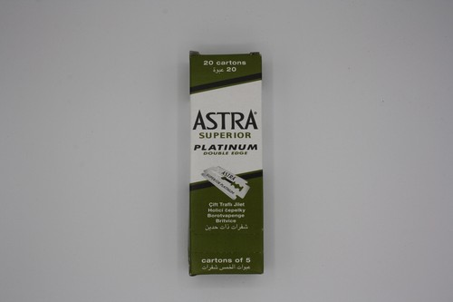 100xAstra Platinum Double Edge Razor Blades+Classic Black Straight Edge Razor - Picture 2 of 2