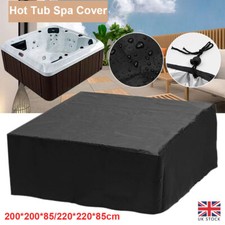 Waterproof Hot Tub Spa Covers Outdoor Dustproof Anti-UV Protective Guard Black