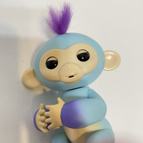 Fingerlings Baby Monkey Interactive Blue Purple Tested Working Great 5"