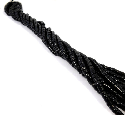 Black Obsidian Wheel Beads 13 Inch Strand 100% Natural Gemstones Wholesale Lot