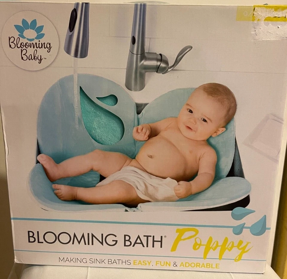 Baño en flor amapola baño bebé, alfombra de baño, baño de flores, espuma de mar, felpa, Minky Foto 3 de 4