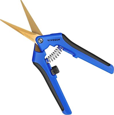  VIVOSUN 1-Pack Gardening Hand Pruner Pruning Shear Curved Precision Blades Blue