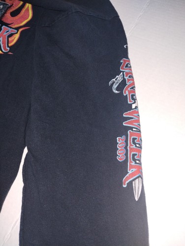 Vintage 2009 Daytona Bike Week Shirt Size L Long Sleeve Print Fade Harley Y2K - Picture 3 of 7
