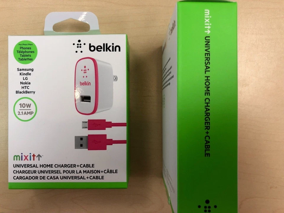 Belkin MIXIT 10W 2.1AMP Home charger + 4FT Micro USB Cable Pink - Image 2 of 2
