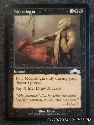 Magic the Gathering Exodus Uncommon Necrologia #68 Magic the Gathering Exodus Uncommon Necrologia #68