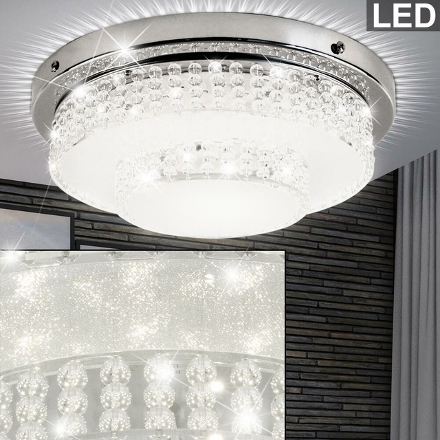 Luxury Led Ceiling Light Living Room Crystal Effect Lamp Kitchen