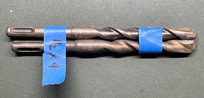 SDS PLUS 1/2'' x 4'' Flutes x 6.5'' OAL Concrete Hammer Drill Bit - 1 LOT OF 2 PCS.
