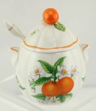 Lenox Orange Marmalade Jar with Spoon and Lid 1991