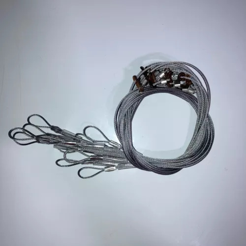 12 SURVIVAL SNARES LOADED DOZEN SMALL GAME 36" LONG 1/16 7x7 CABLE Rabbit Snares