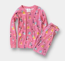 NWT Hanna Andersson Organic Long John pink Sail boat 140 10y