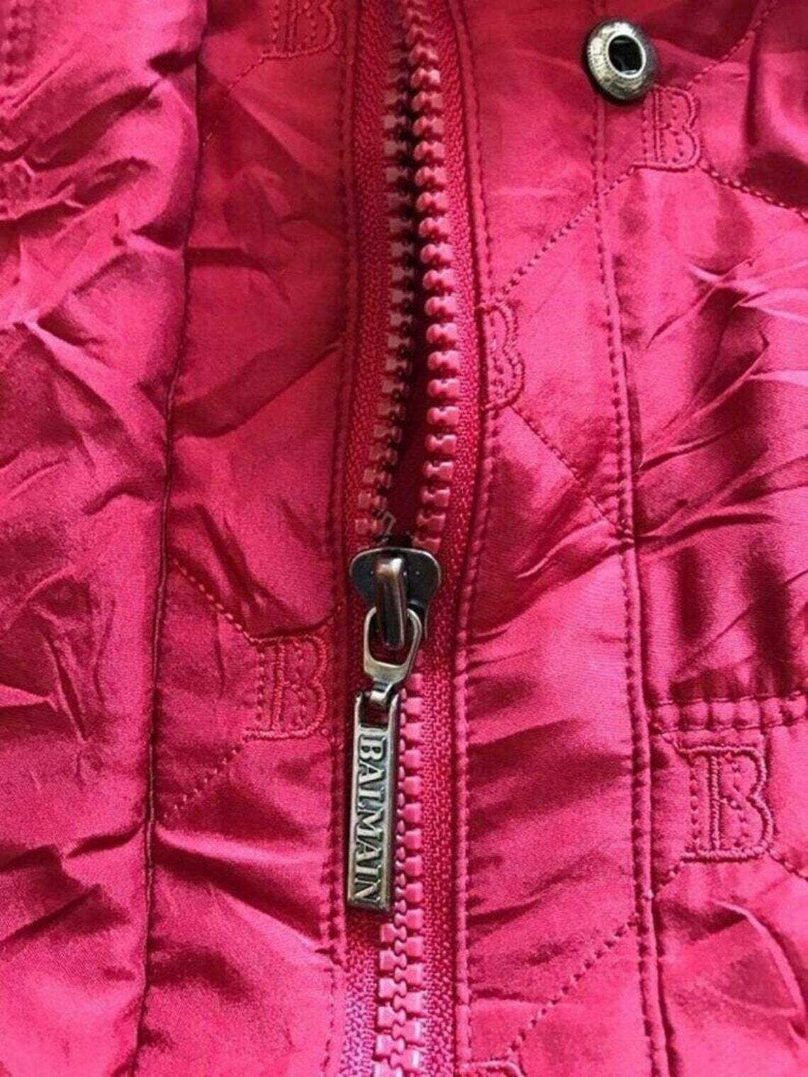 Vintage 1998 Balmain Jacket Monogram B color maroon Gem