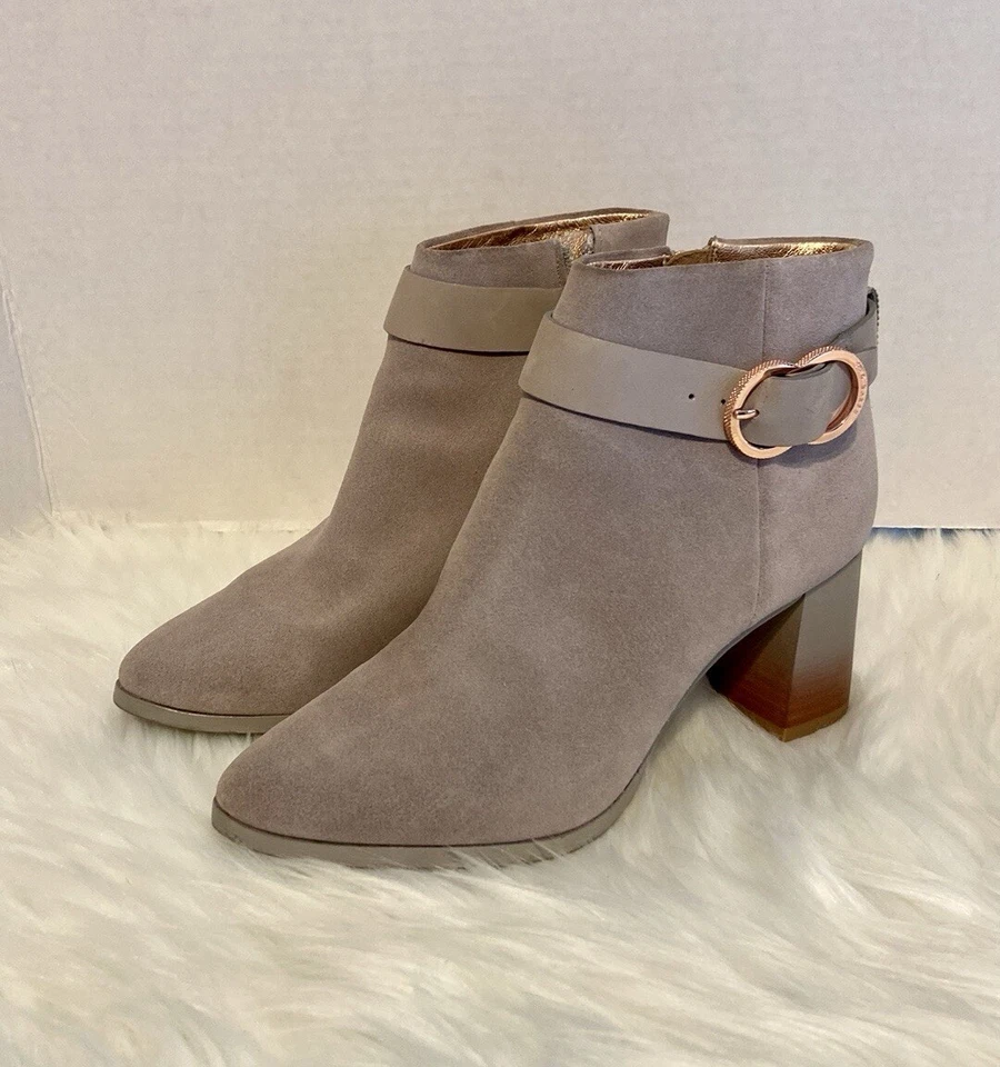 Ted Baker 踝灰色麂皮绒皮革踝靴 37 码 — 第 2/4 张图片