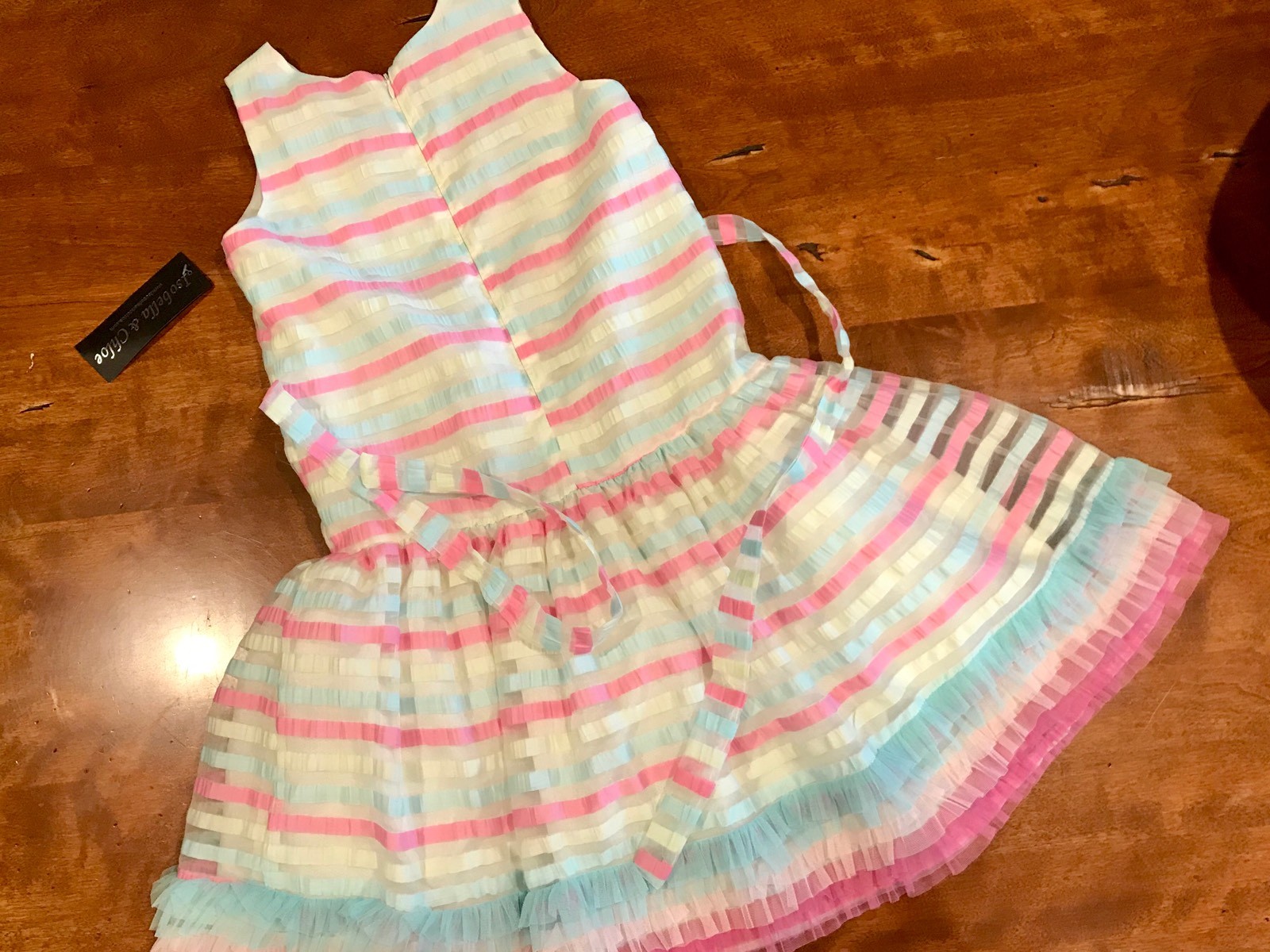NWT Isobella & Chloe Striped Pastel Easter Dress Size 12 eBay