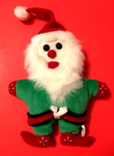 Vintage Dan Brechner Santa Claus Stuffed Plush Black Bead Eyes