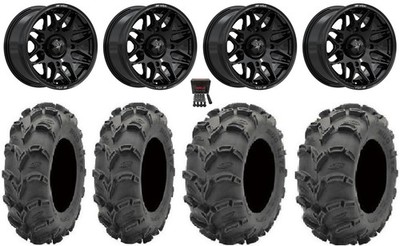 MSA Radar 14'' Wheels Gloss Black 27'' Mud Lite XL Tires Polaris RZR