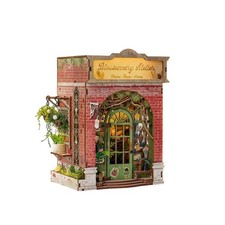 B&uuml;cherecke Set mit Blumenladen Holz B&uuml;cherregal Deko elegant f&uuml;r Bastler