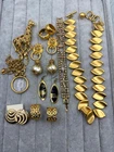 Lot Of Vintage Gold Tone Jewelry Necklace Bracelet Estate Lot