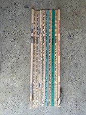 Vintage Lot of 12 Wooden Advertising Yard Sticks Rulers , Very Old L
