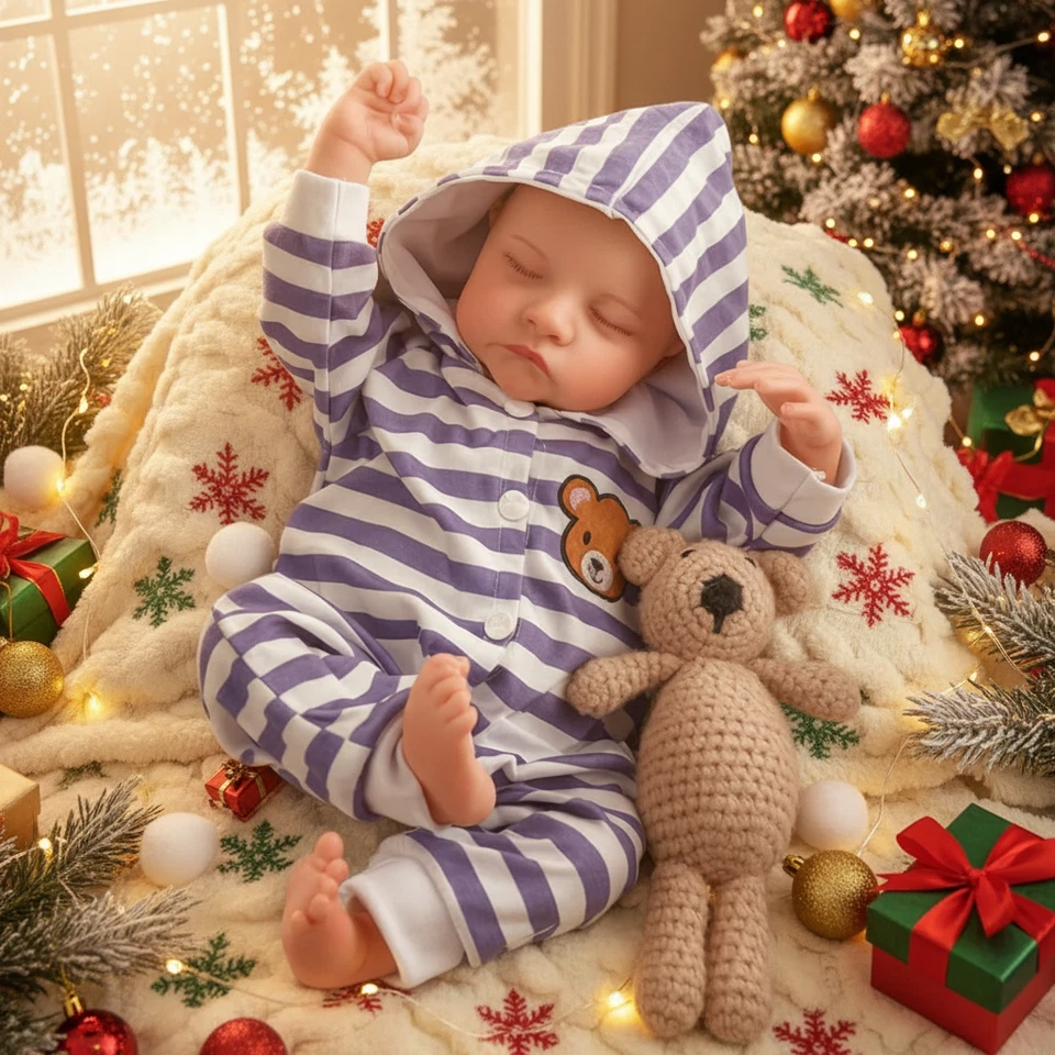 Muñecas bebé renacidas realistas niño 20 pulgadas muñeca bebé realista con vinilo de cuerpo completo Foto 3 de 4