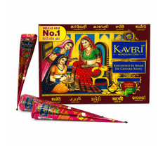 Kaveri Natural Henna Mehndi Cones Dark Brown Bridal Herbal Choose Quantity